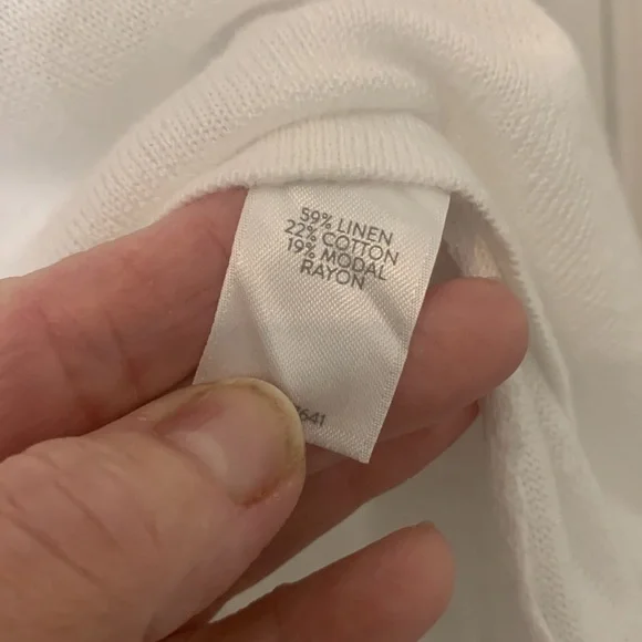 Pure Jill tie dye linen cotton blend top blue white petite small EUC - Picture 4 of 4